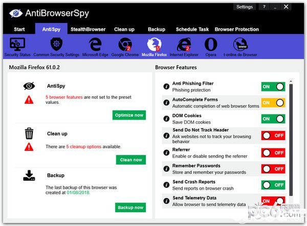 AntiBrowserSpy(系統(tǒng)反間諜軟件)