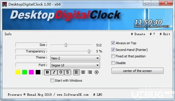 DesktopDigitalClock(桌面數(shù)字時鐘)