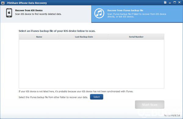 7thShare iPhone Data Recovery(蘋(píng)果數(shù)據(jù)恢復(fù)軟件)