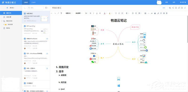 MindMaster軟件怎么將思維導圖導出到有道云筆記上面