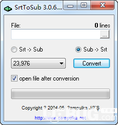 SrtToSub(字幕轉(zhuǎn)換器)v3.0.6.31免費(fèi)版