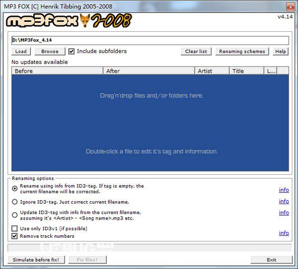MP3 Fox(MP3批量重命名工具)v4.14免費(fèi)版