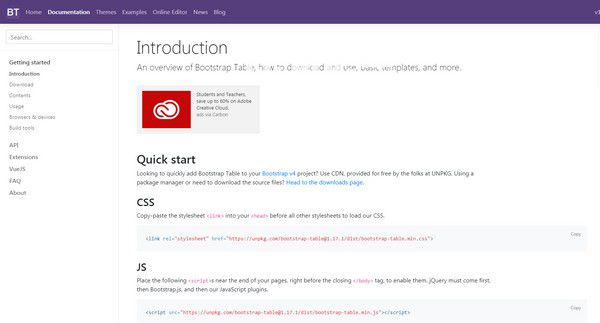 Bootstrap Table(擴(kuò)展表格插件)v1.17.1免費(fèi)版