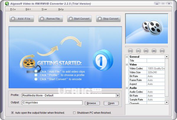 Aigo Video to RM RMVB Converter v2.2.5免費版