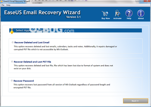 EaseUS Email Recovery Wizard v3.1.1 免費(fèi)版